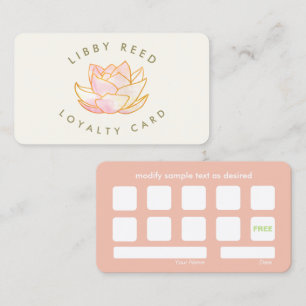 Yoga Loyalität 10 Besuchspunch Visitenkarte