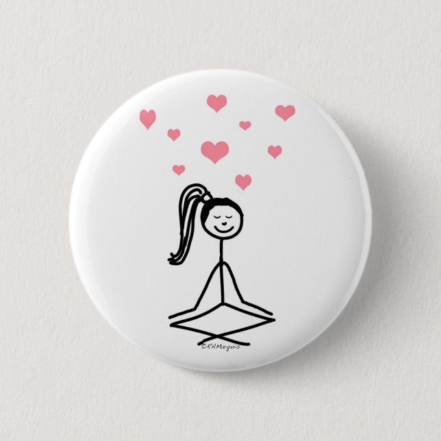 Yoga-Mädchen Button (Vorderseite)