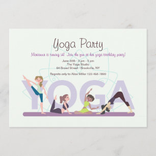 Yoga Mädchen Einladung