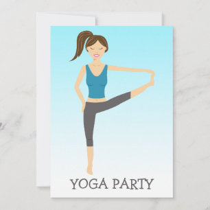 Yoga-Mädchen in der Pose von Kopf bis Fuß Yoga-Par Einladung