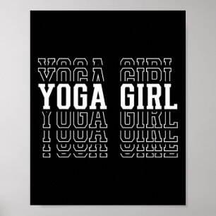 Yoga-Mädchen Lustiger geschichteter Text Tochter J Poster