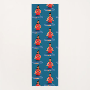 Yoga-Mädchen Meditation Namaste Yogamatte