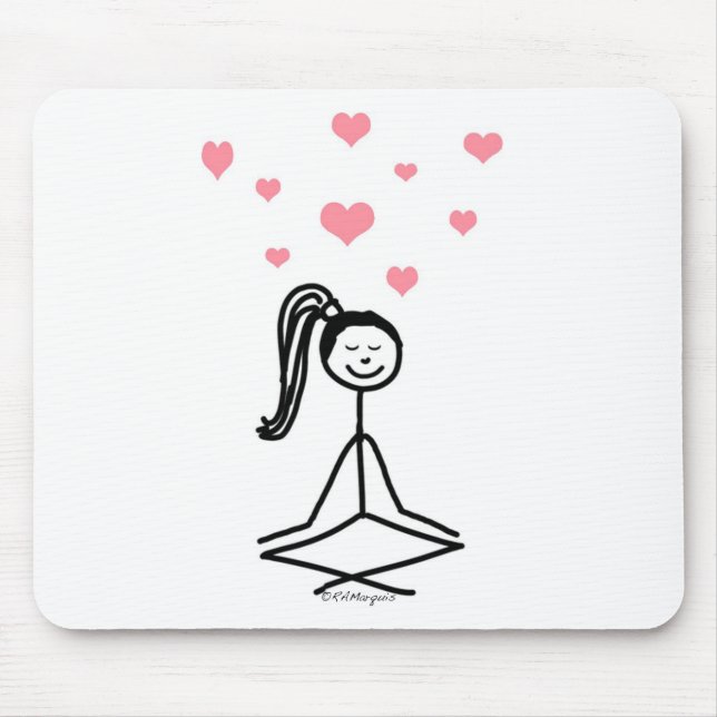 Yoga-Mädchen Mousepad (Vorne)