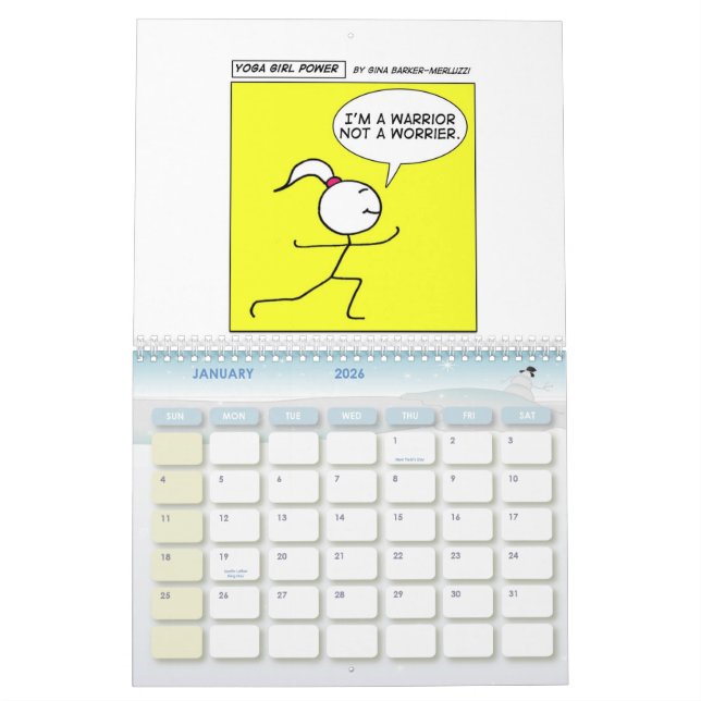 Yoga-Mädchen-Power "das ganze Jahr hindurch " Kalender (Jan 2026)