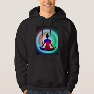 Yoga-Mädchen weibliche Sonnengruß-Meditation Chakr Hoodie