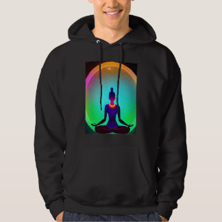 Yoga-Mädchen weibliche Sonnengruß-Meditation Chakr Hoodie