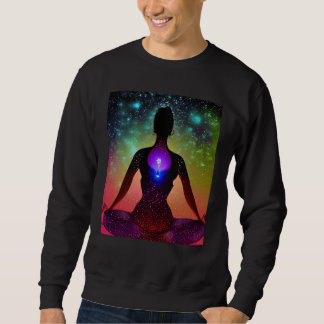 Yoga-Mädchen weibliche Sonnengruß-Meditation Chakr Sweatshirt