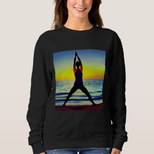 Yoga-Mädchen weibliche Sonnengruß-Meditation Chakr Sweatshirt