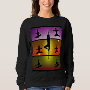 Yoga-Mädchen weibliche Sonnengruß-Meditation Chakr Sweatshirt