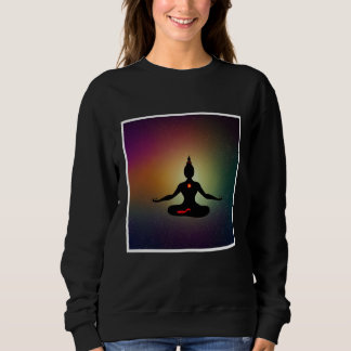 Yoga-Mädchen weibliche Sonnengruß-Meditation Chakr Sweatshirt