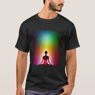 Yoga-Mädchen Weibliche Sonnengruß-Meditation Chakr T-Shirt