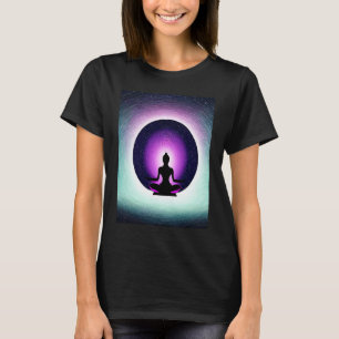 Yoga-Mädchen weibliche Sonnengruß-Meditation Chakr T-Shirt