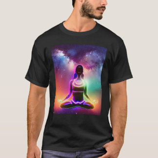 Yoga-Mädchen Weibliche Sonnengruß-Meditation Chakr T-Shirt