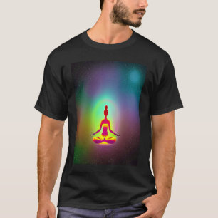 Yoga-Mädchen weibliche Sonnengruß-Meditation Chakr T-Shirt