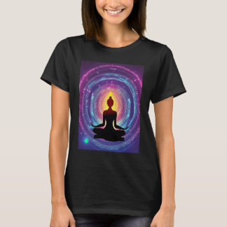 Yoga-Mädchen Weibliche Sonnengruß-Meditation Chakr T-Shirt