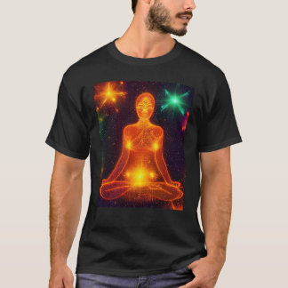 Yoga-Mädchen weibliche Sonnengruß-Meditation Chakr T-Shirt