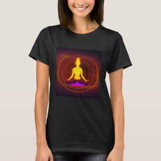 Yoga-Mädchen Weibliche Sonnengruß-Meditation Chakr T-Shirt