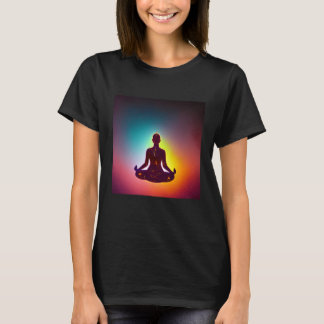 Yoga-Mädchen weibliche Sonnengruß-Meditation Chakr T-Shirt