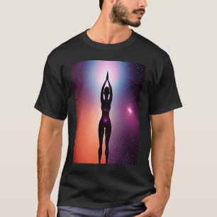 Yoga-Mädchen weibliche Sonnengruß-Meditation Chakr T-Shirt