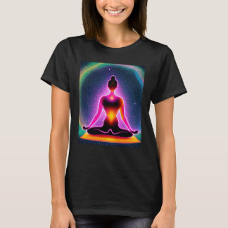 Yoga-Mädchen Weibliche Sonnengruß-Meditation Chakr T-Shirt
