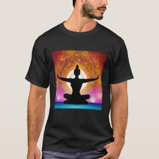 Yoga-Mädchen weibliche Sonnengruß-Meditation Chakr T-Shirt