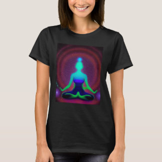 Yoga-Mädchen Weibliche Sonnengruß-Meditation Chakr T-Shirt