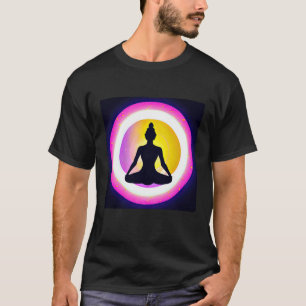 Yoga-Mädchen weibliche Sonnengruß-Meditation Chakr T-Shirt