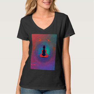 Yoga-Mädchen Weibliche Sonnengruß-Meditation Chakr T-Shirt