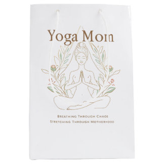 Yoga-Mama atmet durch die Mutterschaft Mittlere Geschenktüte