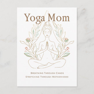 Yoga-Mama atmet durch die Mutterschaft Postkarte
