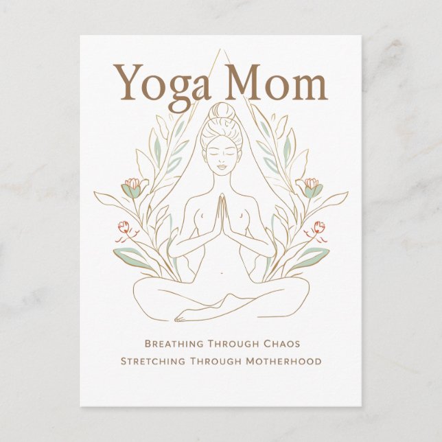Yoga-Mama atmet durch die Mutterschaft Postkarte (Vorderseite)