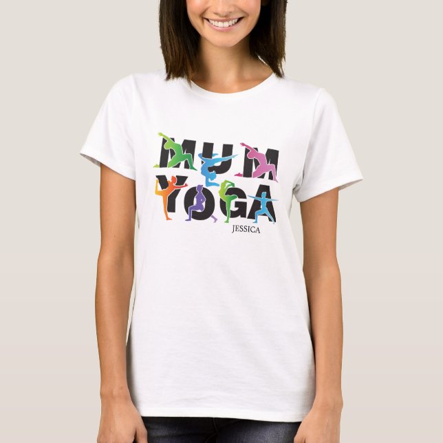 Yoga Mama Meditation Hobby Niedliche Mama T-Shirt (Vorderseite)