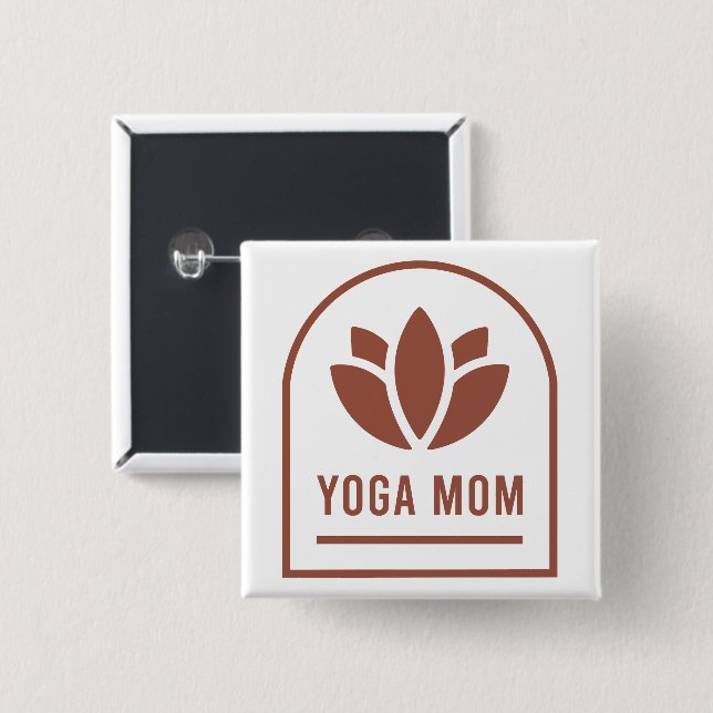 Yoga-Mama Mutter Lotusblume Boho-Ästhetik Button (Vorne & Hinten)