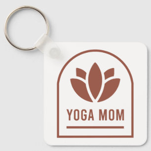 Yoga-Mama Mutter Lotusblume Boho-Ästhetik Schlüsselanhänger