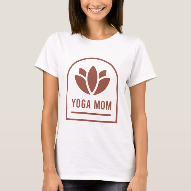 Yoga-Mama Mutter Lotusblume Boho-Ästhetik T-Shirt (Vorderseite)