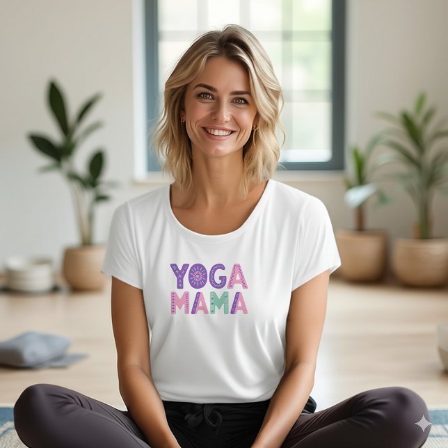 Yoga Mama Retro Boho Frauen T-Shirt (Von Creator hochgeladen)