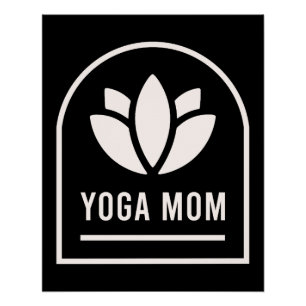 Yoga-Mama Yogi-Mutter minimal schwarz Poster