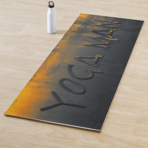 Yoga Man Yellow Blue Grau rustikal Yogamatte