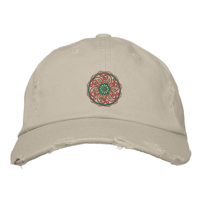 Yoga Mandala bestickte Cap Baseballkappe (Vorderseite)