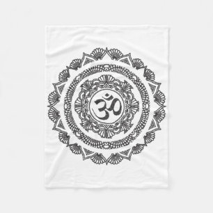 Yoga-Mandala Om-Symbol Buddha Yogi-Geschenk Fleecedecke