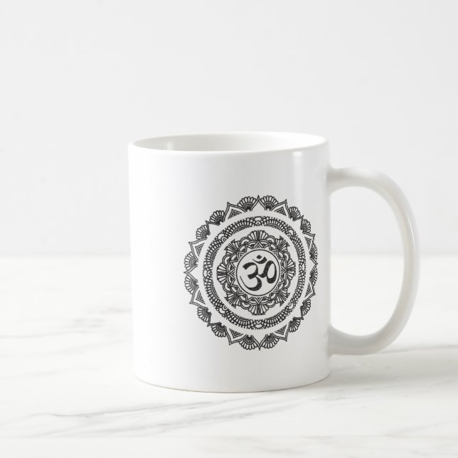 Yoga-Mandala Om-Symbol Buddha Yogi-Geschenk Kaffeetasse (Rechts)