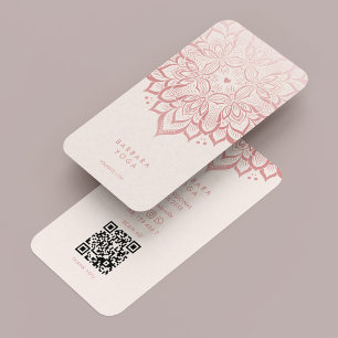 Yoga Mandala Pastel Pink Lotus Visitenkarte