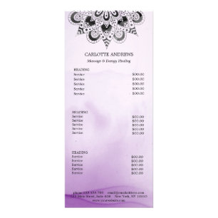 Yoga Mandala Sun Salon Preisliste Rackkarte Werbekarte