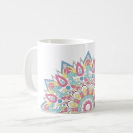 Yoga Mandala with Three Poses Pattern Kaffeetasse