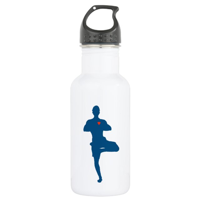 Yoga-Mann-Baum-Pose Edelstahlflasche (Vorderseite)