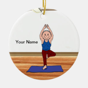 Yoga - Männchen Keramikornament