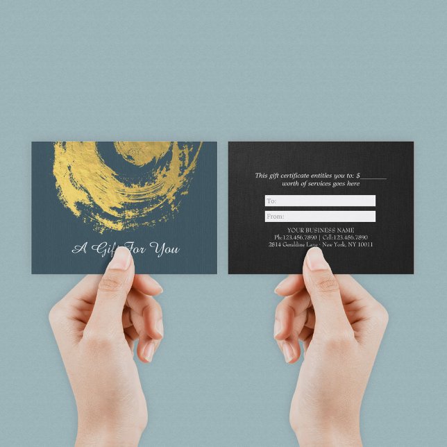 YOGA Massage Geschenkgutschein Blue Gold ZEN Symbo Rabattkarte (Von Creator hochgeladen)