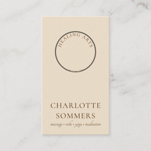 Yoga Massage Mehndi Henna Hands Business Card Visitenkarte (Vorderseite)