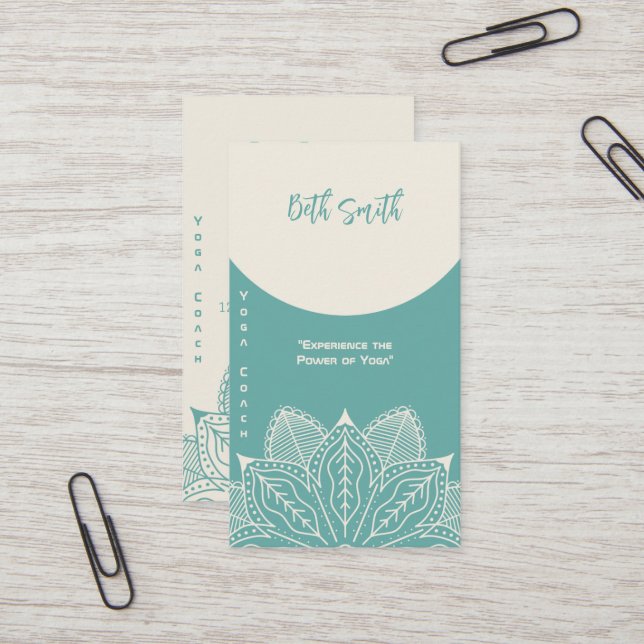 Yoga Master - Individuelle Schulung Visitenkarte (Vorderseite/Rückseite Beispiel)