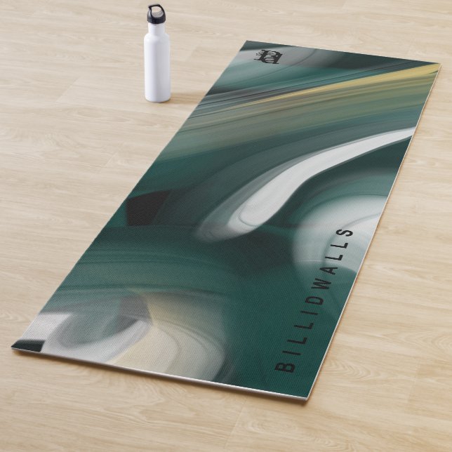 Yoga Mat Abstrakt Art Black Green Emerald Yogamatte (Beispiel)